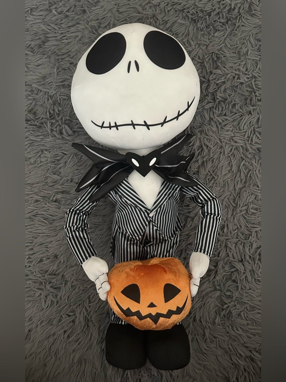 21” Jack Skellington Plush Doll with Pumpkin